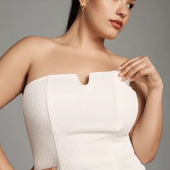 NWT Anthropologie White Porridge Tube Top 3X - Picture 5 of 6